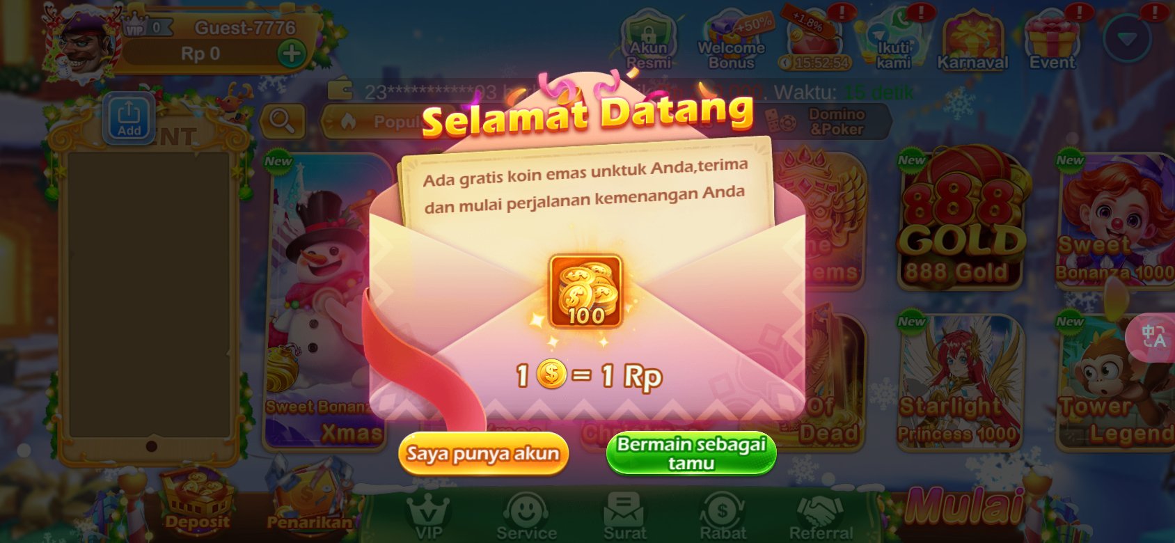 Dapatkan koin emas gratis di K3K3 Apk Mod Y 943 untuk pengguna baru.