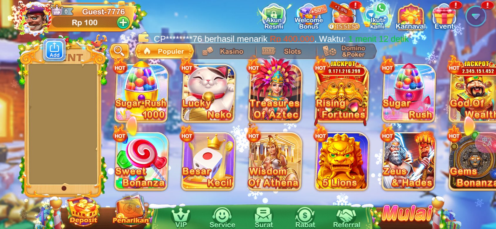 Permainan slot terbaik dengan jackpot hingga miliaran di K3K3 Apk Mod Y 943.